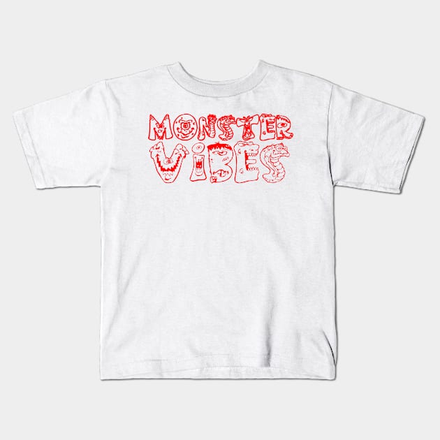 Monster Vibes Kids T-Shirt by FromBerlinGift